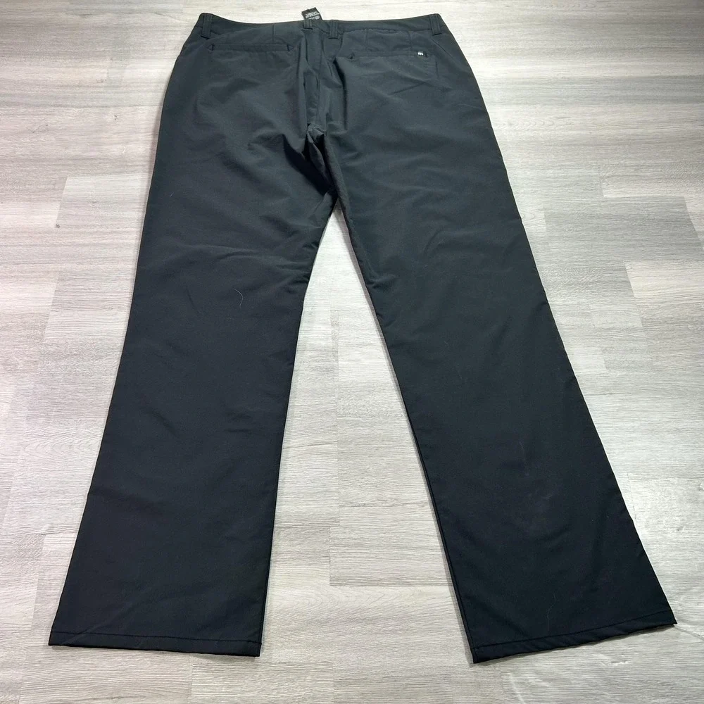 Travis Mathew Pants Mens 38x31 Black Microfiber Regular Fit Chino Golf Casual
